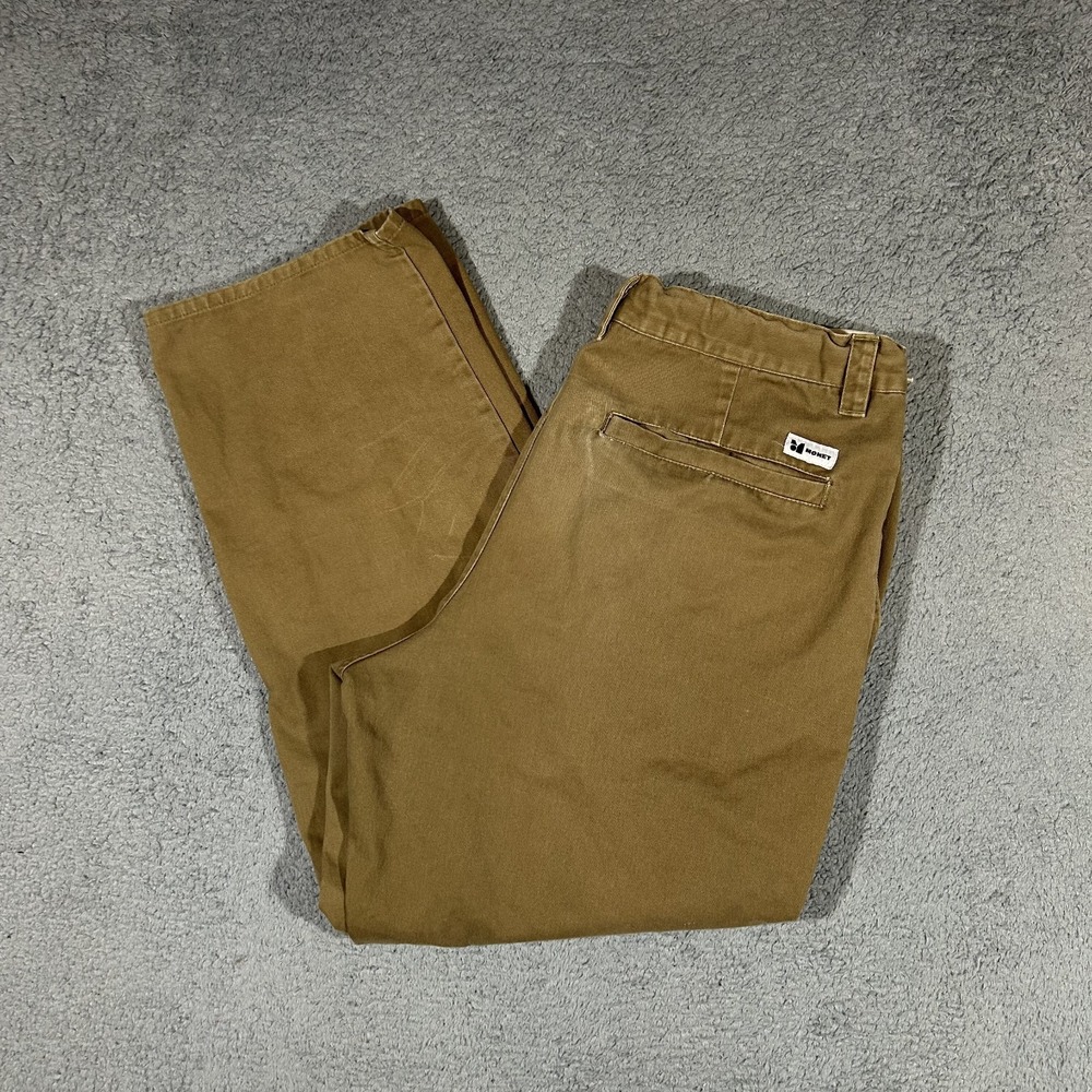 Monet Skateboards Baggy Drawstring Pants Khaki Men's fits 34x27 #3794